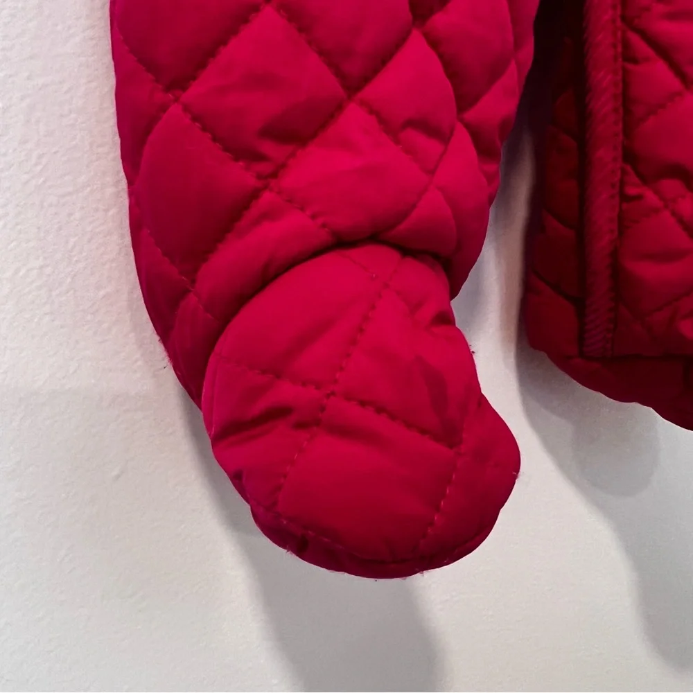 Ralph Lauren Girls 6M Pink Quilted One-Piece Snowsuit Full Body Hooded Footed